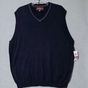 TASSO‎ ELBA Black V-Neck Sleeveless Sweater Vest - Size XXL New with Tags